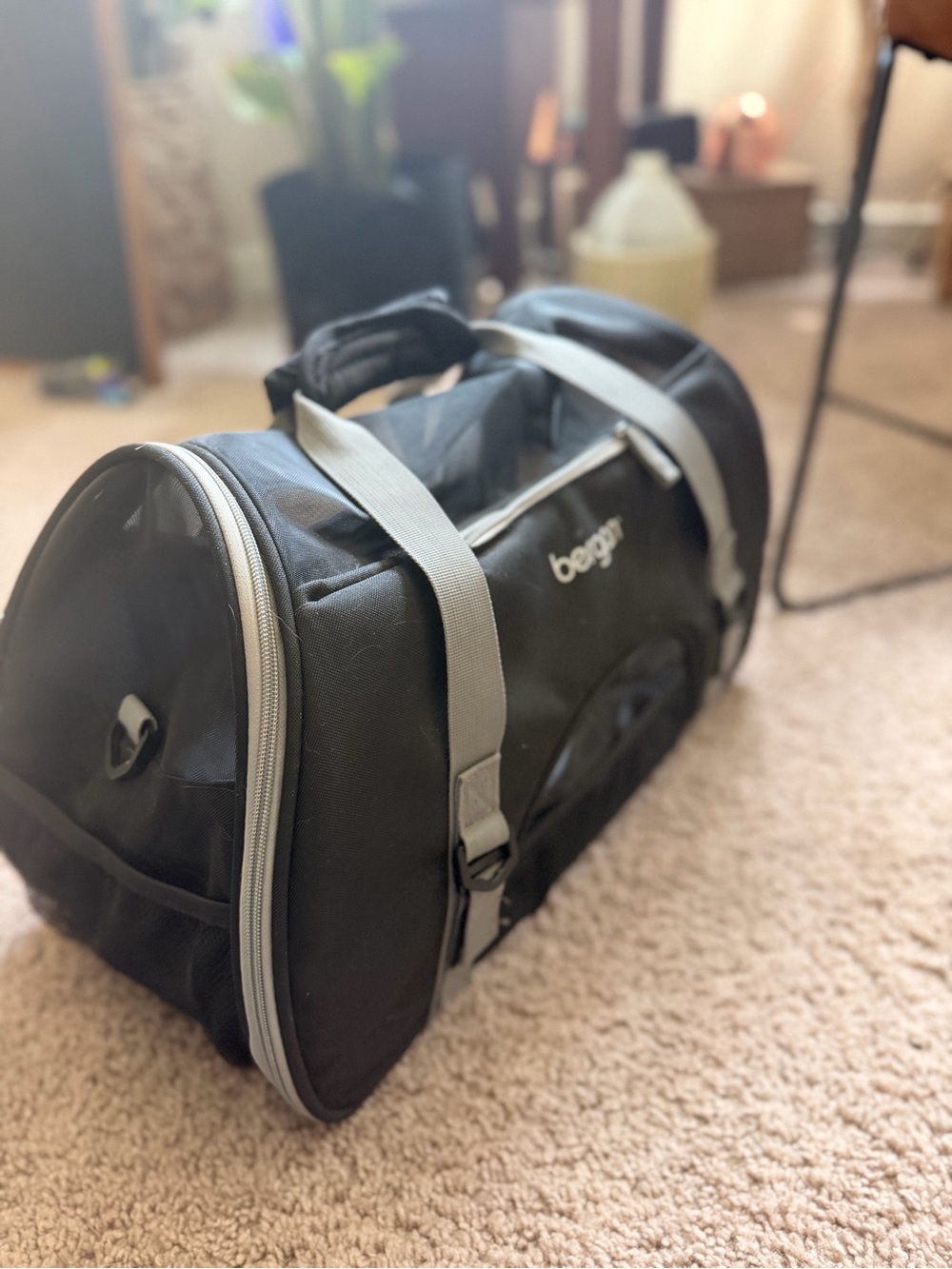 Bergan Black and Gray Pet Carrier Large up to 22lbs